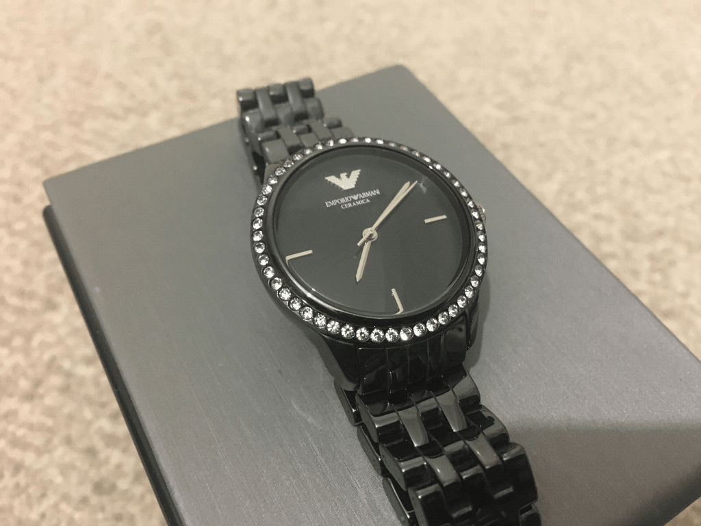 Emporio Armani Ceramica Crystals Black Dial Black Ceramic Strap Watch For Women - AR1478 Buy Now By Emporio Armani