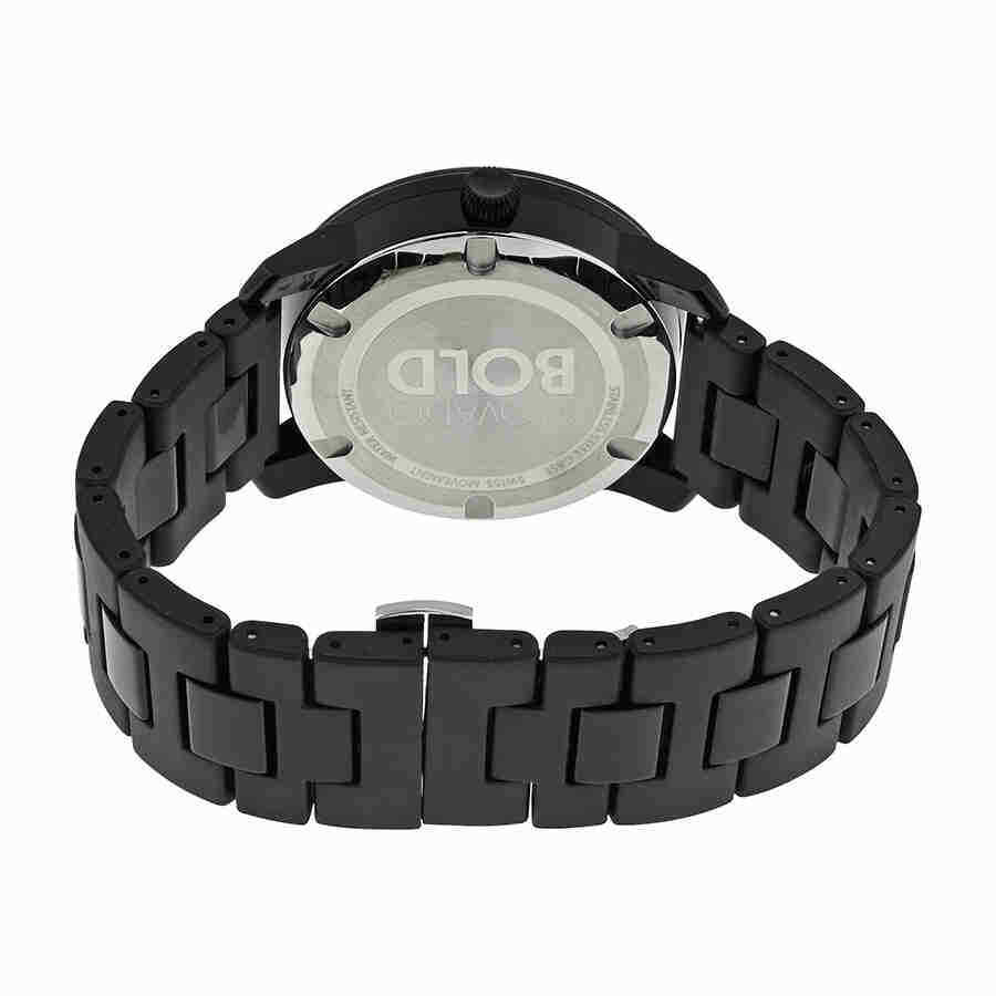 Movado Bold TR90 Black Dial Black Steel Strap Watch for Men - 3600099 Buy Now By Movado