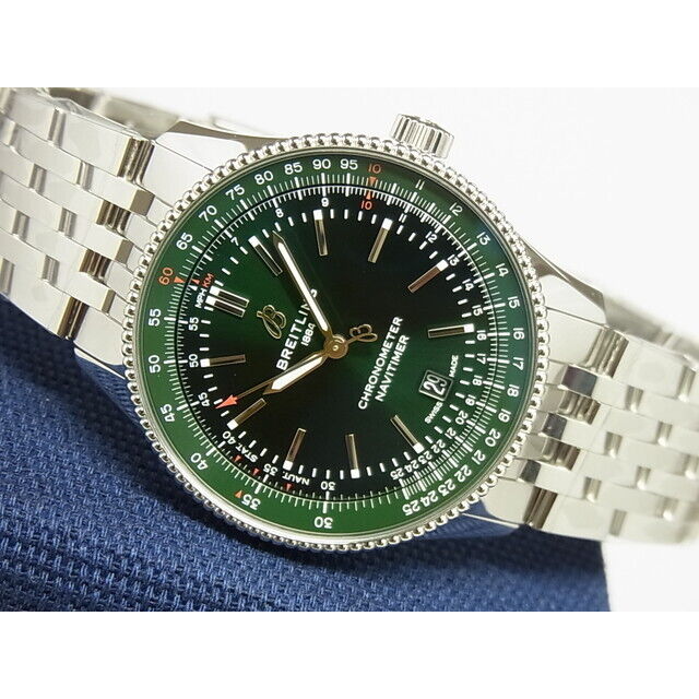 Breitling Navitimer Automatic 41mm Green Dial Silver Steel Strap Watch for Men - A17326361L1A1 Buy Now By Breitling