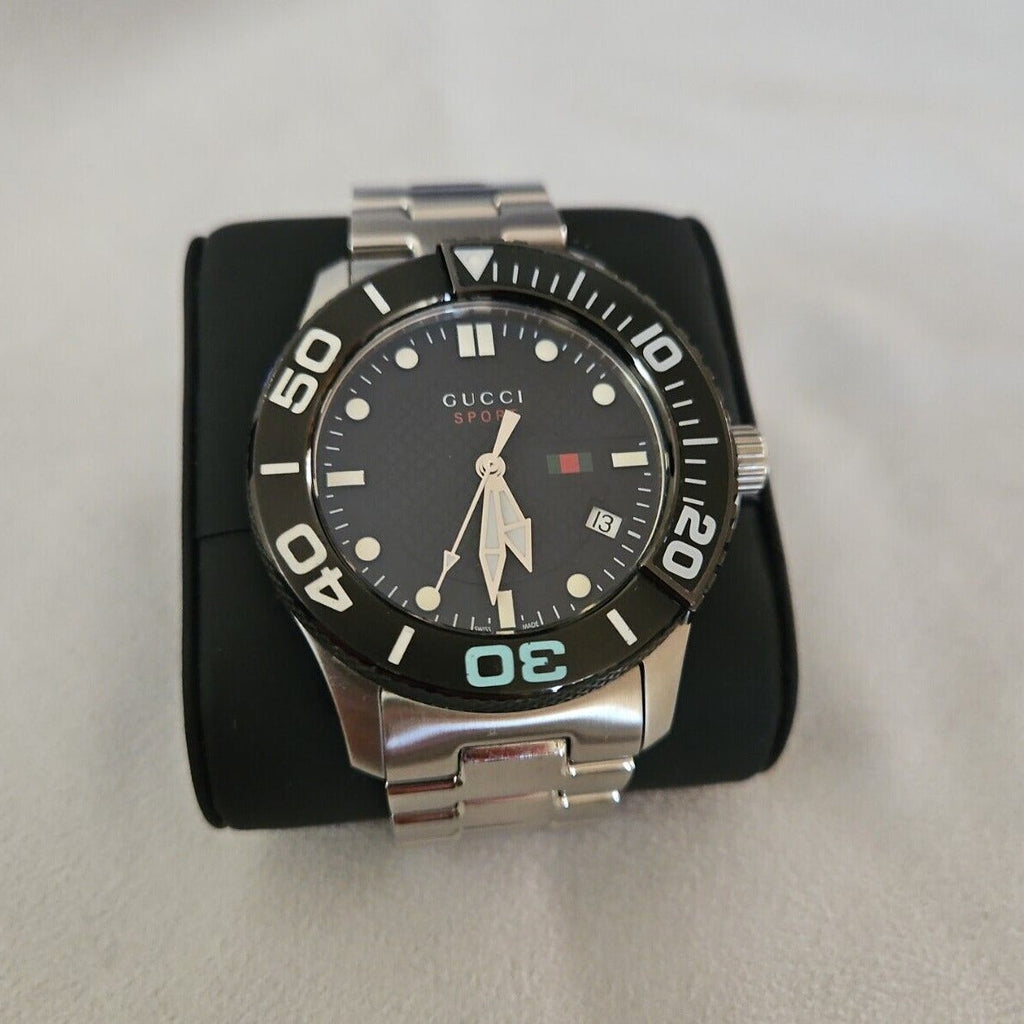 Gucci G Timeless Black Dial Silver Steel Strap Watch For Men - YA126249 Buy Now By Gucci