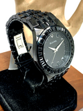 Bulova Crystal Collection Phantom Black Dial Black Steel Strap Watch for Men - 98A240 Buy Now By Bulova