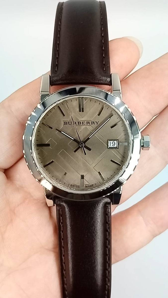 Burberry The City Gold Dial Brown Leather Strap Watch for Men - BU9011 Buy Now By Burberry