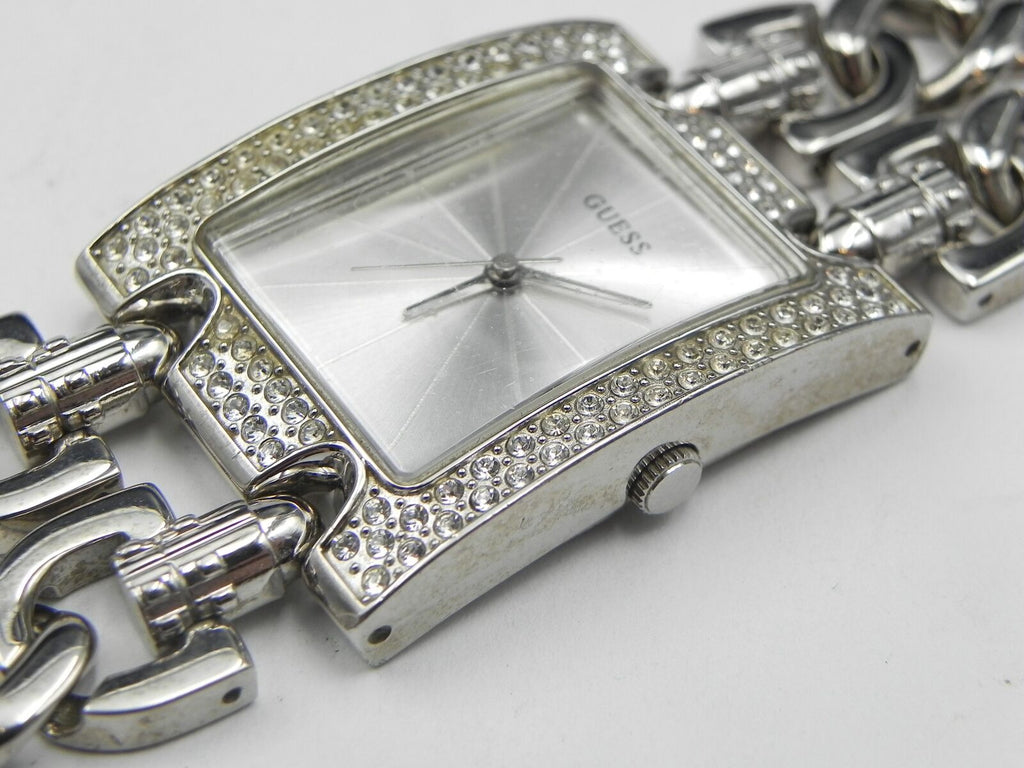 Guess Mod Heavy Metal Diamonds Silver Dial Silver Steel Strap Watch for Women - W95088L1 Buy Now By Guess