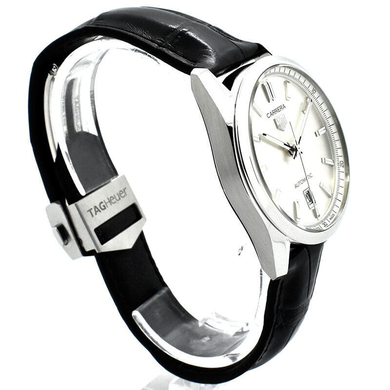 Tag Heuer Carrera Date Silver Dial Black Leather Strap Watch for Men - WBN2111.FC6505 Buy Now By Tag Heuer