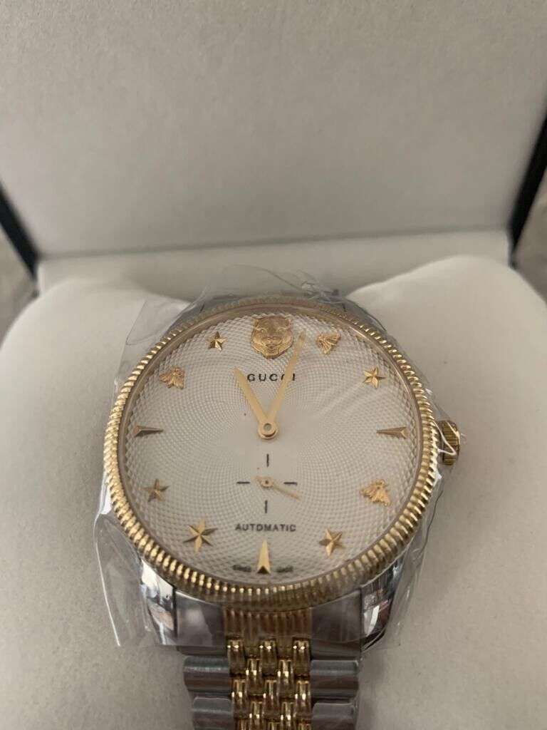 Gucci G Timeless Automatic White Dial Two Tone Steel Strap Watch for Men - YA126356 Buy Now By Gucci