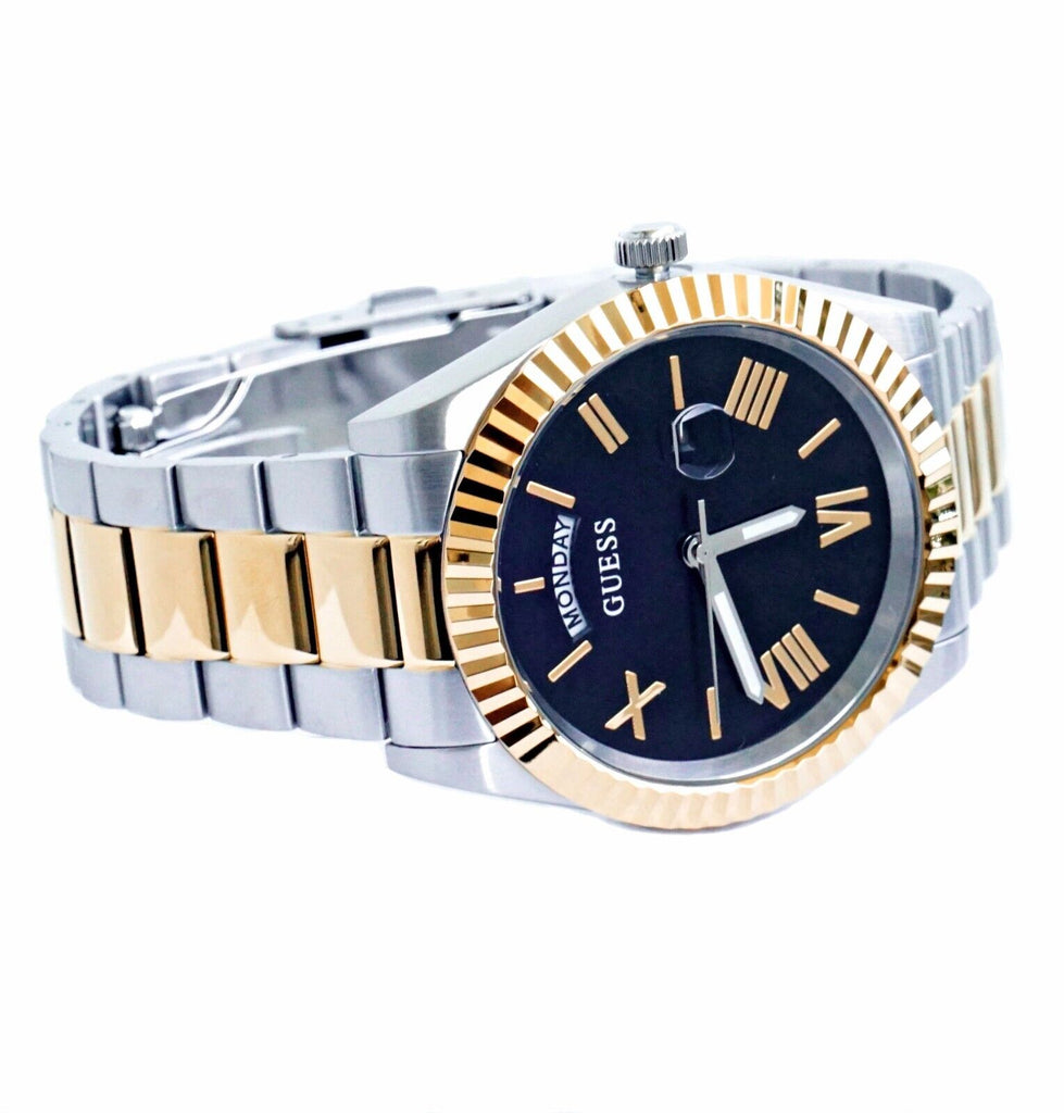Guess Connoisseur Black Dial Two Tone Steel Strap Watch for Men - GW0265G5 Buy Now By Guess