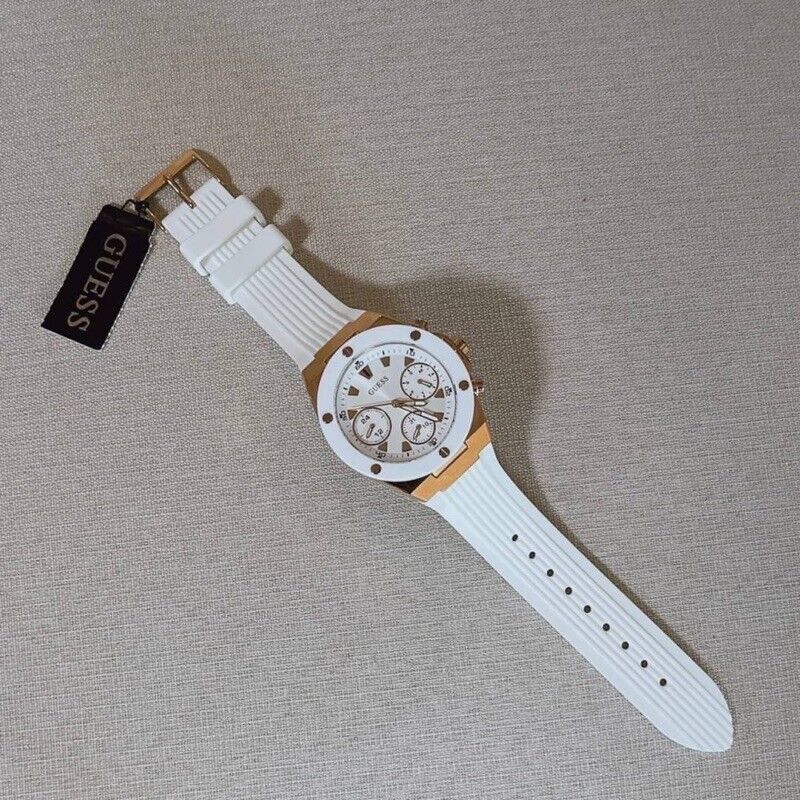 Guess Athena White Dial White Rubber Strap Watch For Women - GW0030L3 Buy Now By Guess