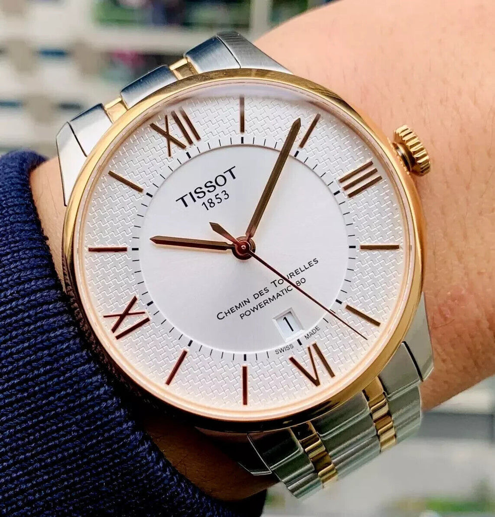 Tissot Chemin des Tourelles Powermatic 80 Helvetic Pride Silver Dial Two Tone Steel Strap Watch for Men - T099.407.22.038.01 Buy Now By Tissot