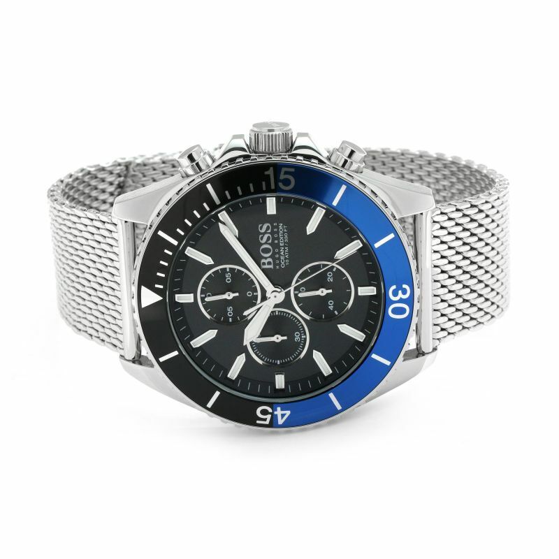 Hugo Boss Ocean Edition Black Dial Silver Mesh Strap Watch for Men - 1513742 Buy Now By Hugo Boss