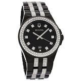 Bulova Crystal Collection Black Dial Two Tone Steel Strap Watch for Men - 98K101 Buy Now By Bulova