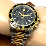 Movado Series 800 Chronograph Black Dial Two Tone Steel Strap Watch For Men - 2600146 Buy Now By Movado