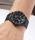 Emporio Armani Meccanico Automatic Black Dial Black Steel Strap Watch For Men - AR60054 Buy Now By Emporio Armani