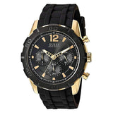 Guess Caliber Chronograph Black Dial Black Rubber Strap Watch for Men - W0864G3 Buy Now By Guess