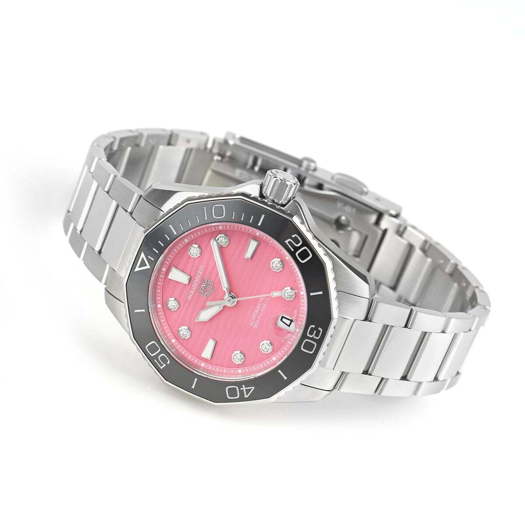 Tag Heuer Aquaracer Professional 300 Automatic Diamonds Pink Dial Silver Steel Strap Watch for Women - WBP231J.BA0618 Buy Now By Tag Heuer