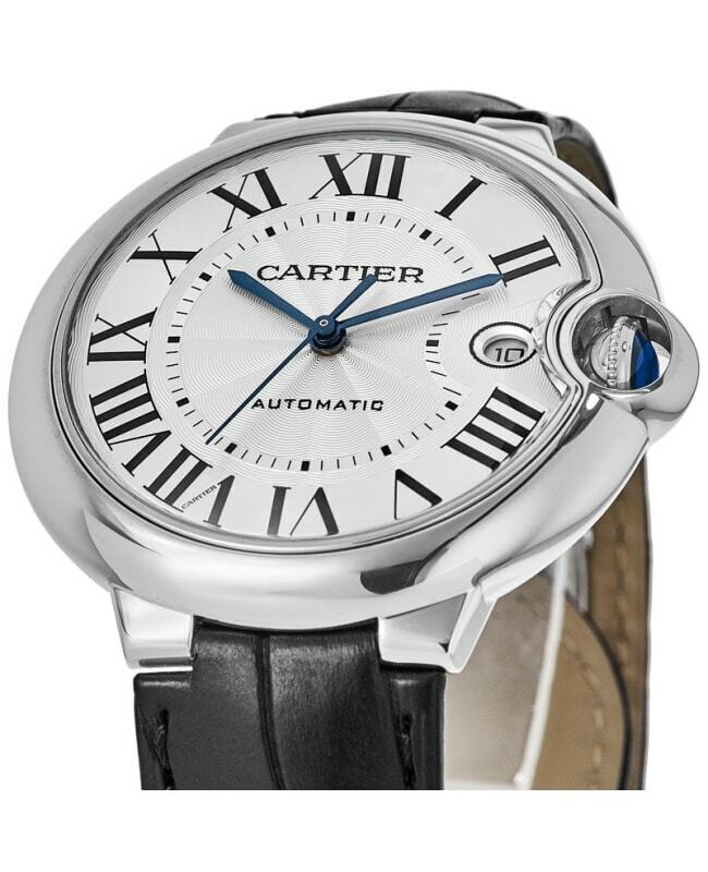Cartier Ballon Bleu De Cartier Silver Dial Black Leather Strap Watch for Women - WSBB0030 Buy Now By Cartier