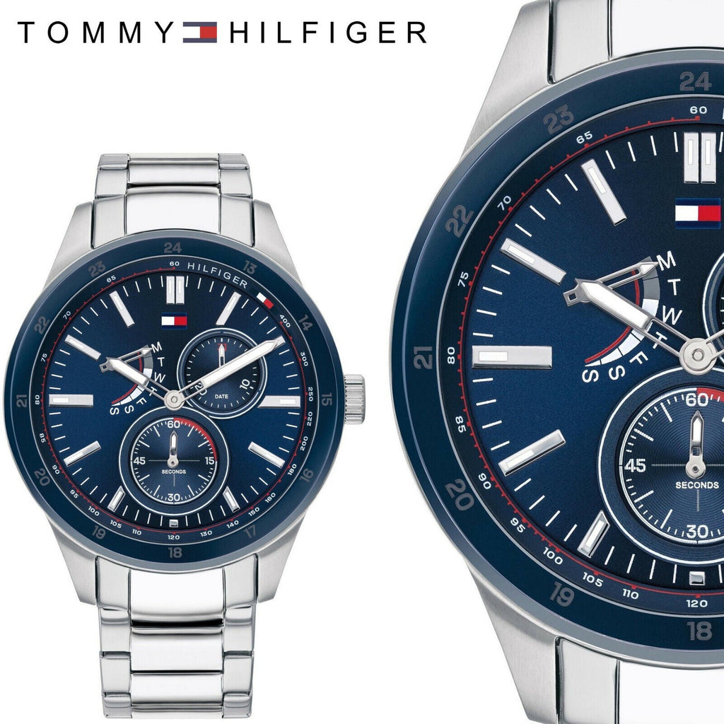 Tommy Hilfiger Austin Blue Dial Silver Steel Strap Watch for Men - 1791640 Buy Now By Tommy Hilfiger