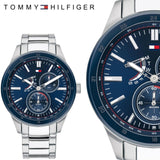 Tommy Hilfiger Austin Blue Dial Silver Steel Strap Watch for Men - 1791640 Buy Now By Tommy Hilfiger