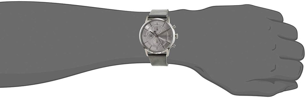 Hugo Boss Architectural Grey Dial Grey Leather Strap Watch for Men - 1513570 Buy Now By Hugo Boss
