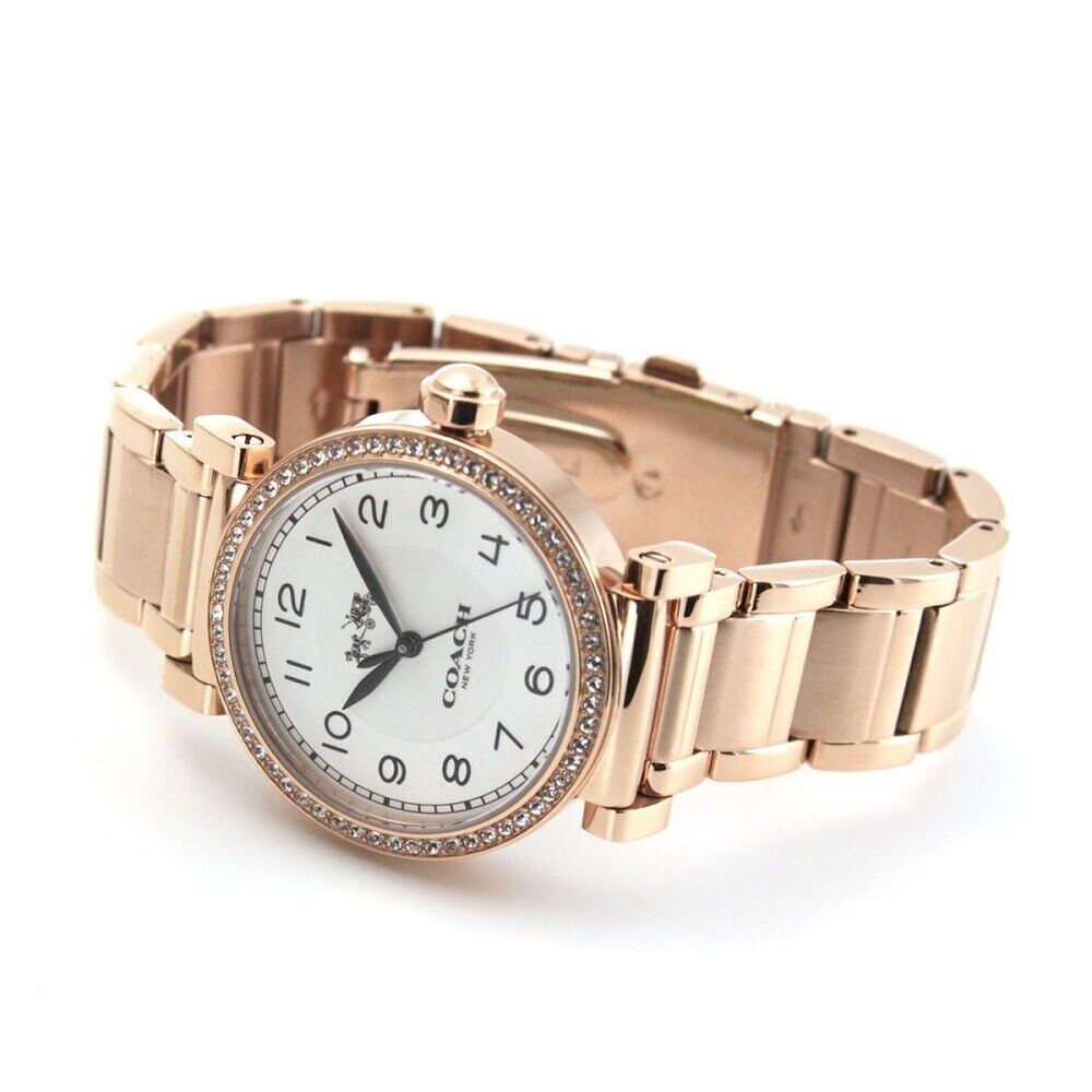 Coach Madison White Dial Rose Gold Steel Strap Watch for Women - 14502398 Buy Now By Coach
