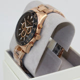 Michael Kors Layton Chronograph Black Dial Rose Gold Steel Strap Watch For Men - MK8824 Buy Now By Michael Kors