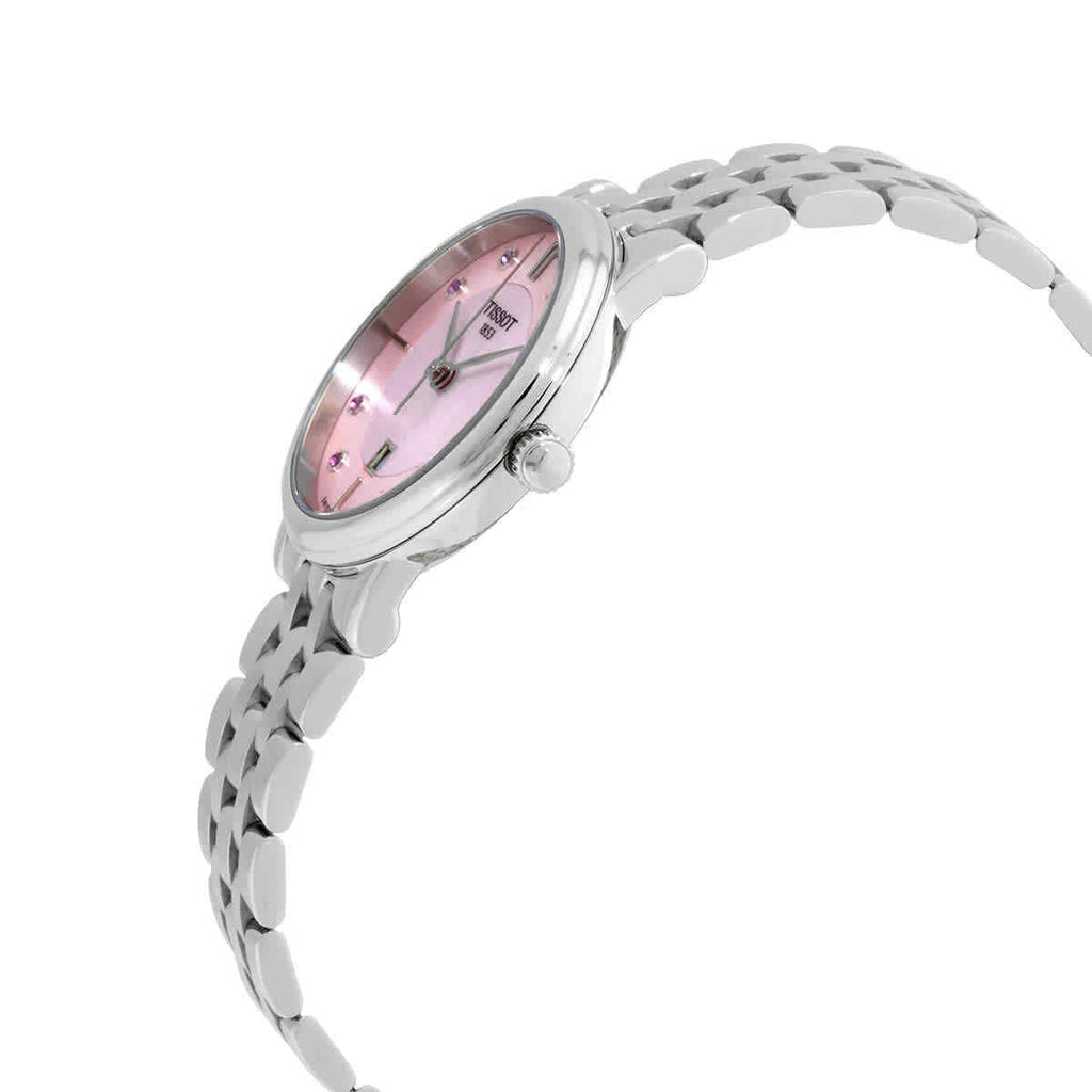 Tissot T Classic Carson Premium Lady Mother of Pearl Pink Dial Silver Steel Strap Watch For Women - T122.210.11.159.00 Buy Now By Tissot
