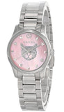 Gucci G Timeless Quartz Mother of Pearl Pink Dial Silver Steel Strap Watch For Women - YA1265013 Buy Now By Gucci