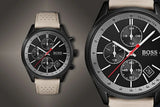 Hugo Boss Grand Prix Chronograph Black Dial Grey Leather Strap Watch for Men - 1513562 Buy Now By Hugo Boss