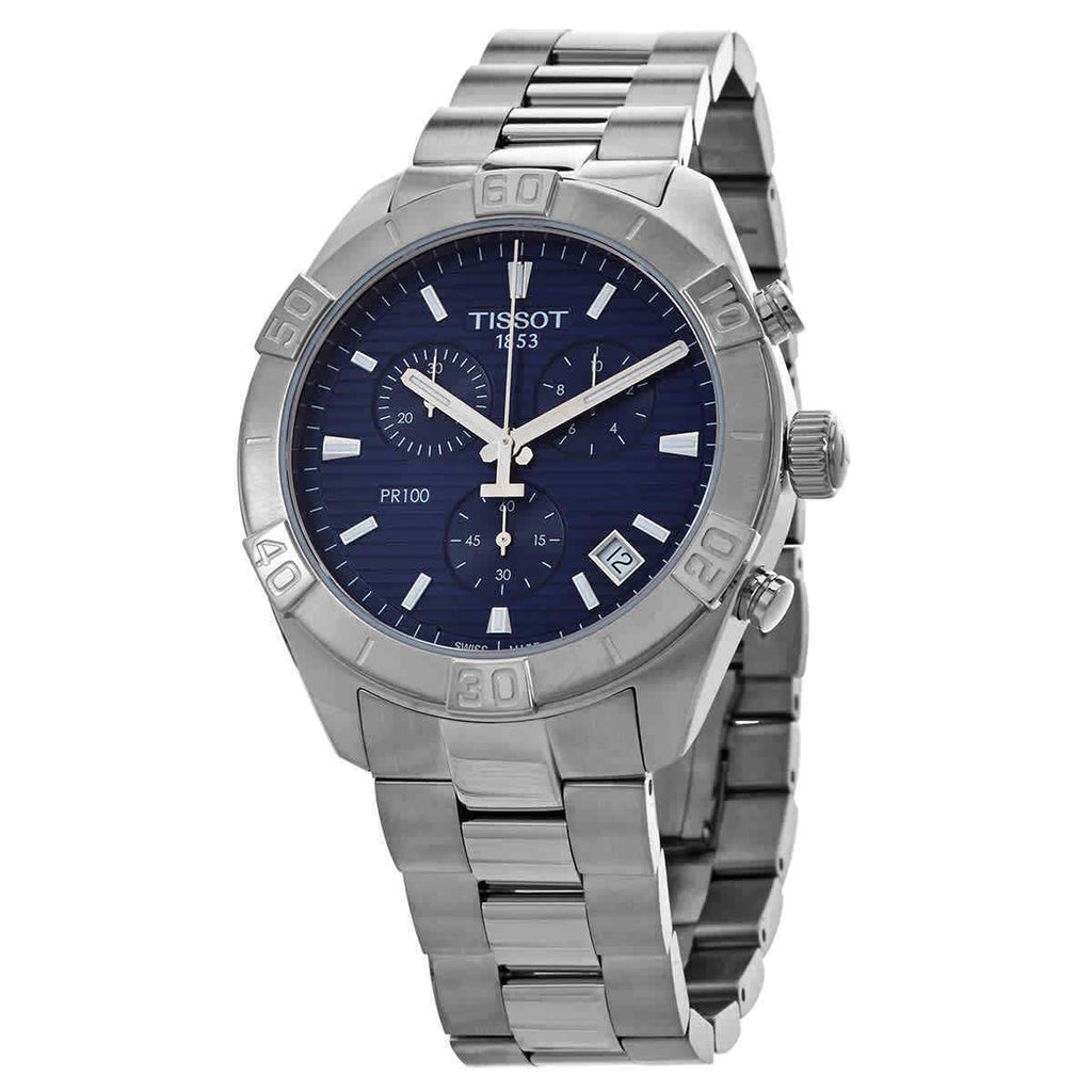 Tissot PR 100 Sport Quartz Chronograph Blue Dial Silver Steel Strap Watch For Men - T101.617.11.041.00 Buy Now By Tissot