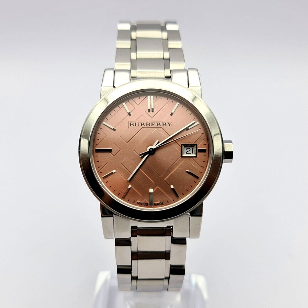 Burberry The City Pink Dial Silver Steel Strap Watch for Women - BU9124 Buy Now By Burberry