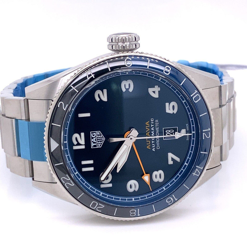 Tag Heuer Autavia Cosc GMT Automatic Blue Dial Silver Steel Strap Watch for Men - WBE511A.BA0650 Buy Now By Tag Heuer