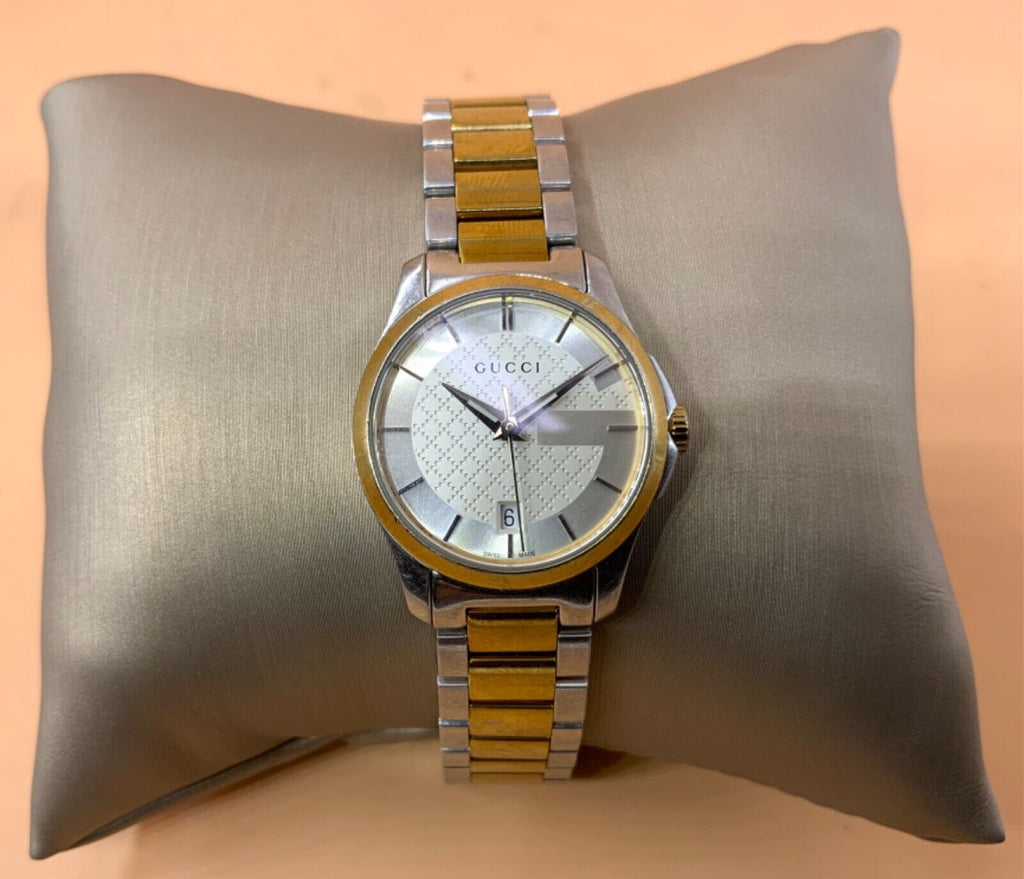 Gucci G Timeless Quartz Silver Dial Two Tone Steel Strap Watch For Women - YA126531 Buy Now By Gucci