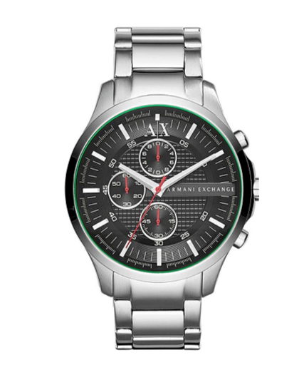 Armani Exchange Hampton Chronograph Black Dial Silver Steel Strap Watch For Men - AX2163 Buy Now By Armani Exchange