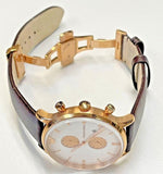 Emporio Armani Gianni Classic Chronograph White Dial Brown Leather Strap Watch For Men - AR0398 Buy Now By Emporio Armani