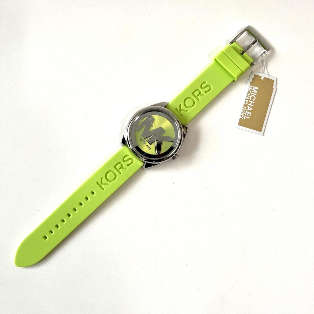 Michael Kors Janelle Three Hand Neon Green Dial Neon Green Rubber Strap Watch For Women - MK7351 Buy Now By Michael Kors