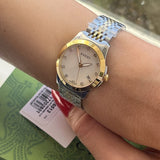 Gucci G Timeless Diamonds Mother of Pearl Dial Two Tone Mesh Bracelet Watch for Women - YA126513 Buy Now By Gucci