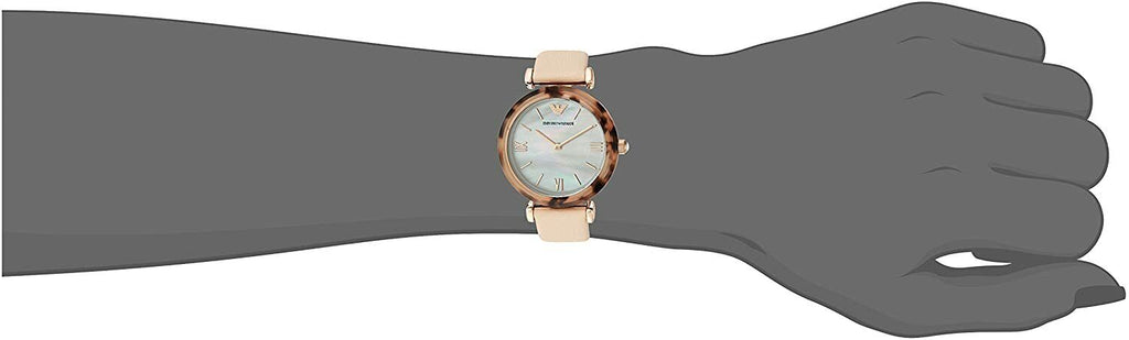 Emporio Armani Mother of Pearl Dial Beige Leather Strap Watch For Women - AR11004 Buy Now By Emporio Armani