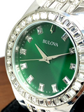 Bulova Phantom Classic Baguette Green Dial Silver Steel Strap Watch for Men - 96A253 Buy Now By Bulova