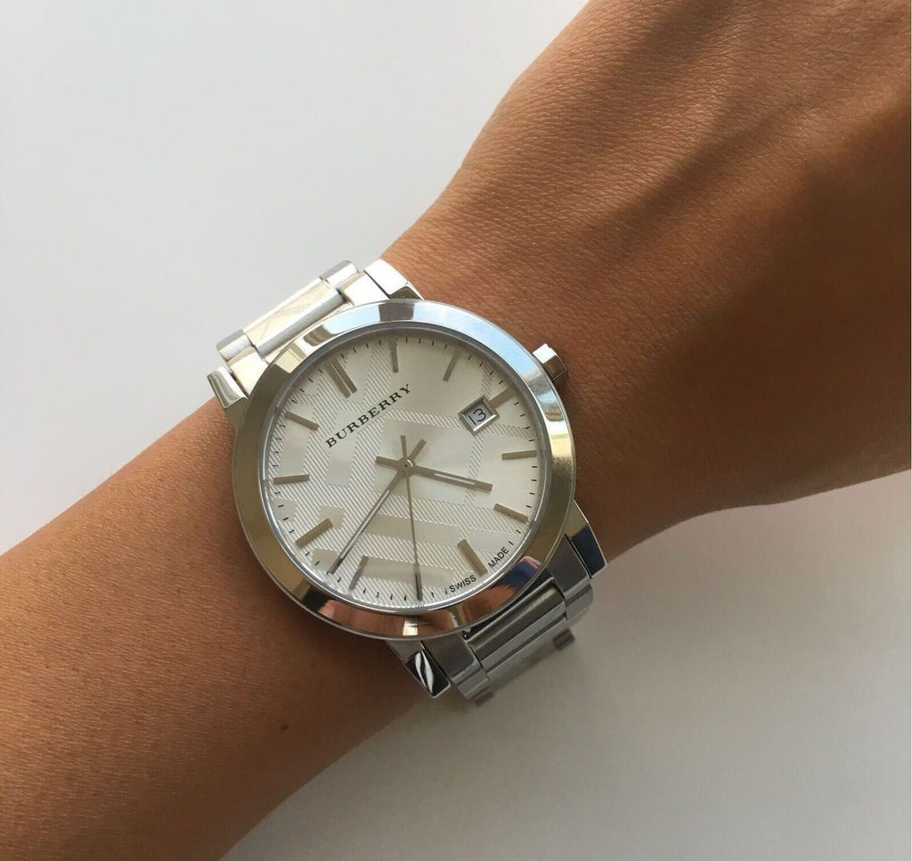 Burberry The City Silver Dial Silver Steel Strap Watch for Men - BU9037 Buy Now By Burberry