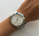 Burberry The City Silver Dial Silver Steel Strap Watch for Men - BU9037 Buy Now By Burberry