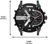 Diesel Mr. Daddy 2.0 Quartz Black Dial Black Nylon Strap Watch For Men - DZ7433 Buy Now By Diesel