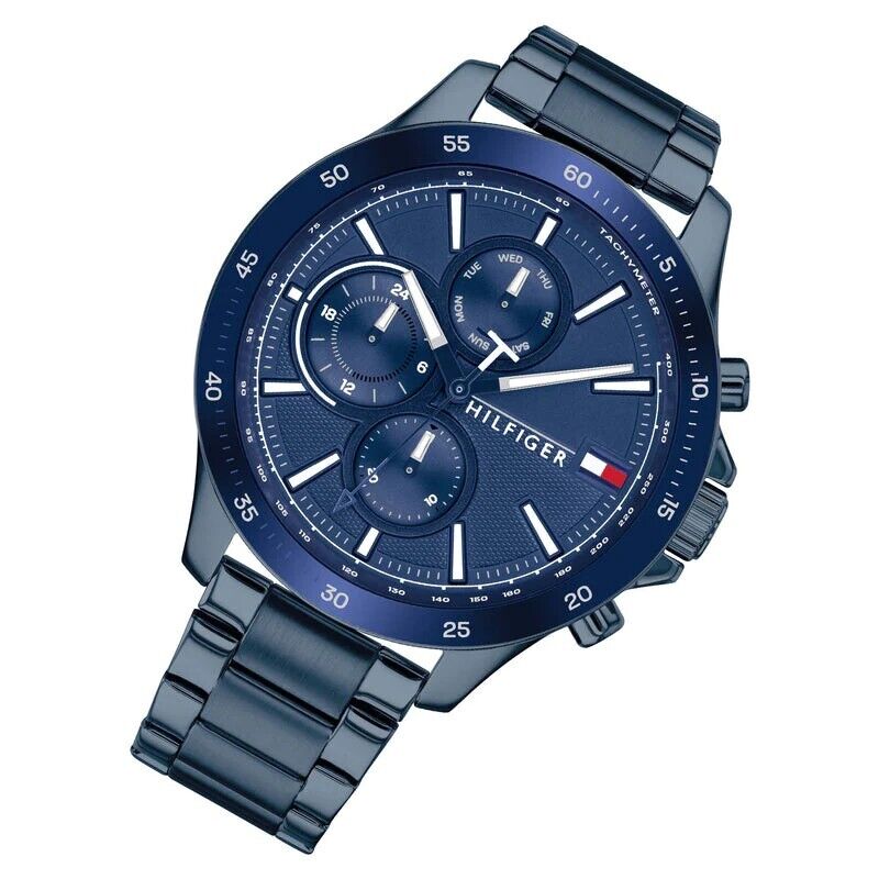 Tommy Hilfiger Bank Quartz Blue Dial Blue Steel Strap Watch for Men - 1791720 Buy Now By Tommy Hilfiger