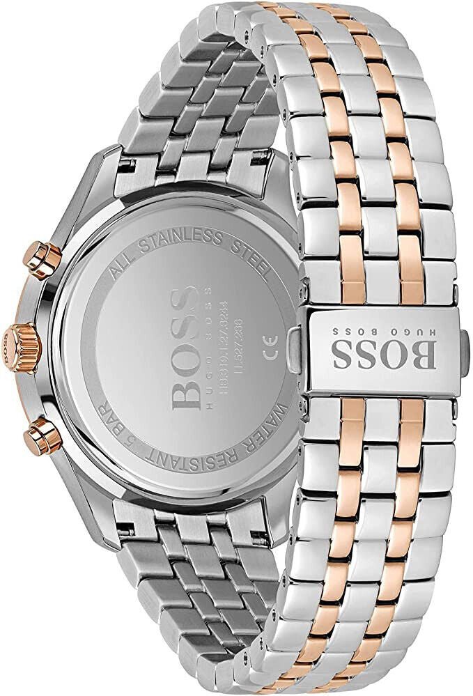 Hugo Boss Associate Chronograph Black Dial Two Tone Steel Strap Watch for Men - 1513840 Buy Now By Hugo Boss