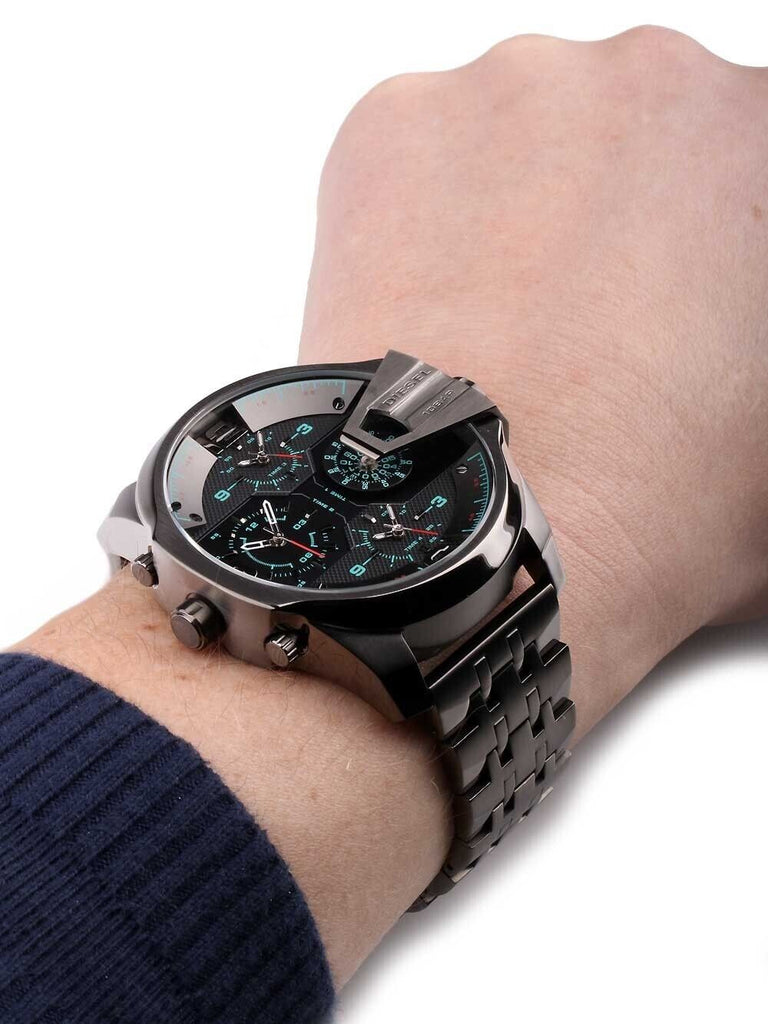 Diesel Uber Chief Black Dial Grey Stainless Steel Strap Watch For Men - DZ7372 Buy Now By Diesel