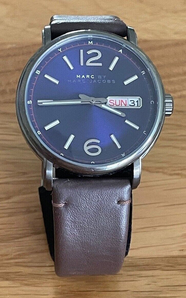 Marc Jacobs Fergus Blue Dial Brown Leather Strap Watch for Men - MBM5078 Buy Now By Marc Jacobs