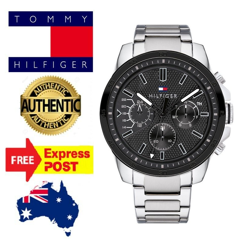 Tommy Hilfiger Iconic Quartz Black Dial Silver Steel Strap Watch for Men - 1791564 Buy Now By Tommy Hilfiger