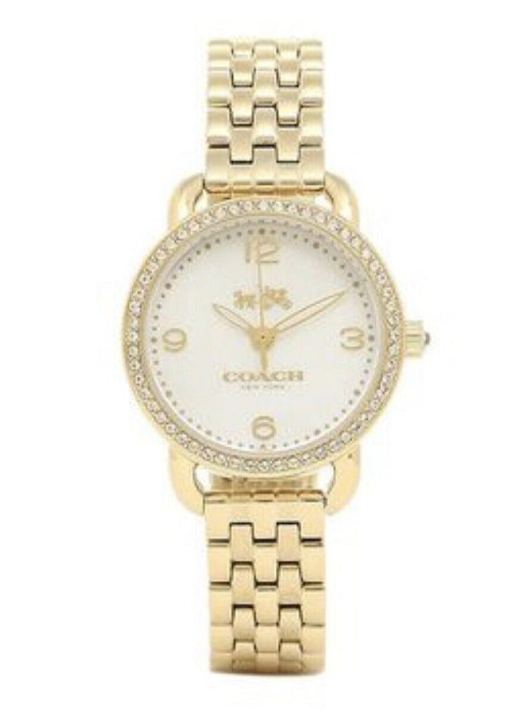 Coach Delancey Mother of Pearl Dial Gold Steel Strap Watch for Women - 14502478 Buy Now By Coach