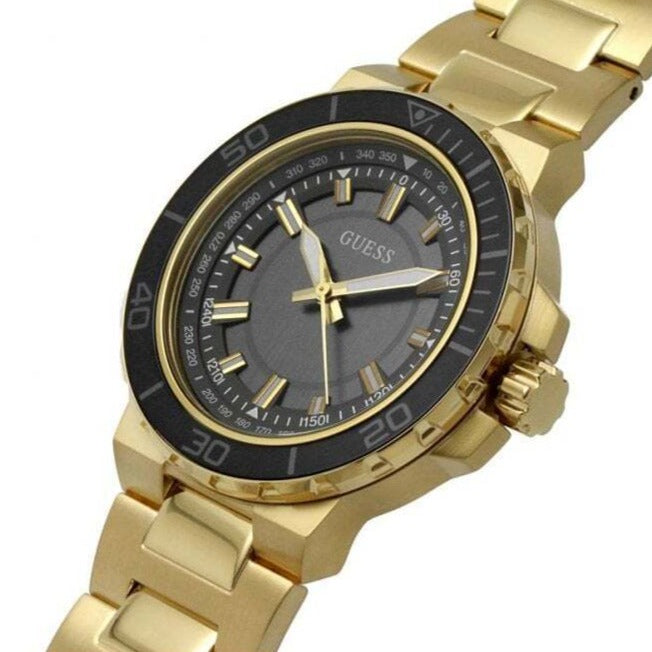 Guess Track Grey Dial Gold Steel Strap Watch for Men - GW0426G2 Buy Now By Guess
