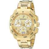 Versace Dylos Chronograph Gold Dial Gold Steel Strap Watch for Men - VQC040015 Buy Now By Versace