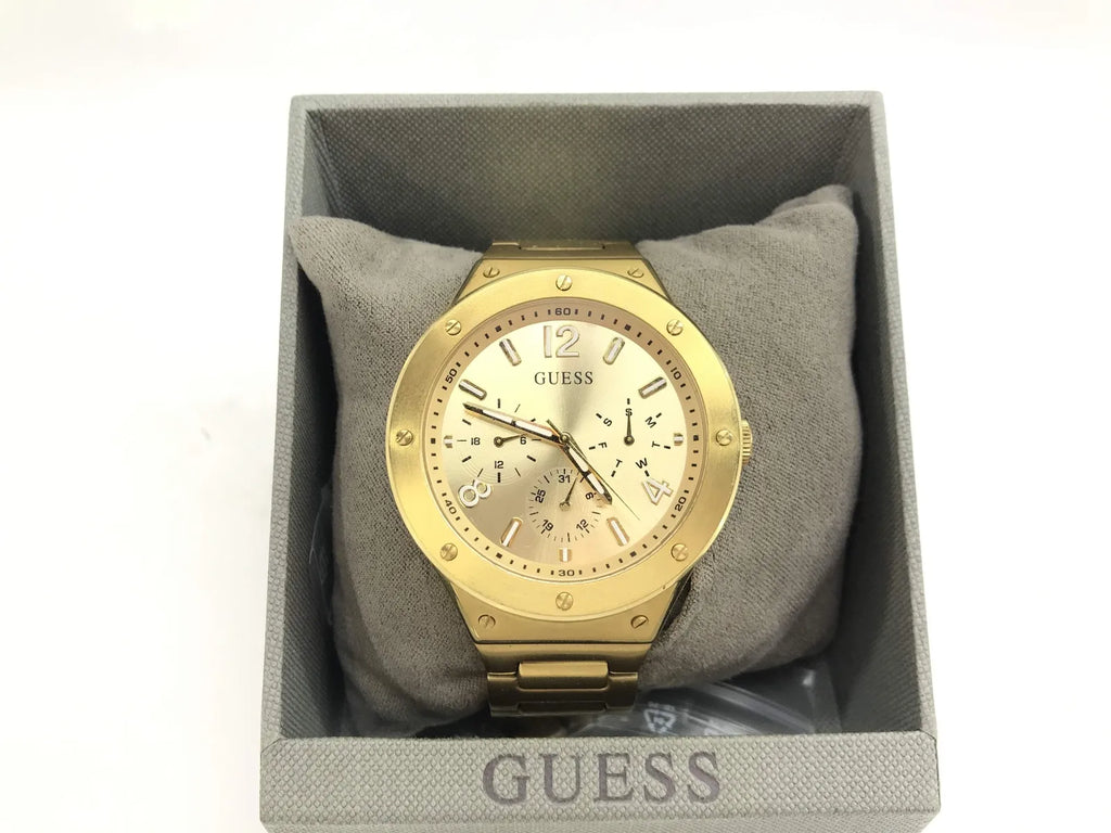Guess Scope Gold Dial Gold Steel Strap Watch for Men - GW0454G2 Buy Now By Guess