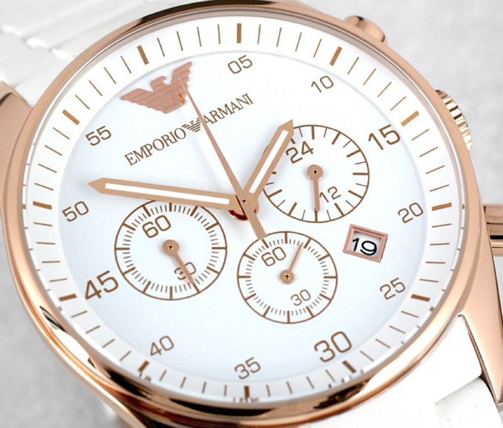 Emporio Armani Sportivo White Dial White Rubber Strap Watch For Men - AR5919 Buy Now By Emporio Armani